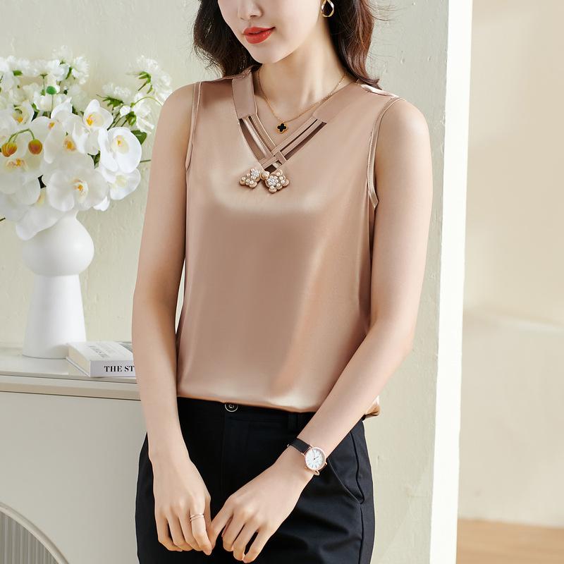 

Летняя рубашка без рукавов с внутренней нижней частью, простой однотонный жилет на подтяжках с V-образным вырезом, пуловер 5XL