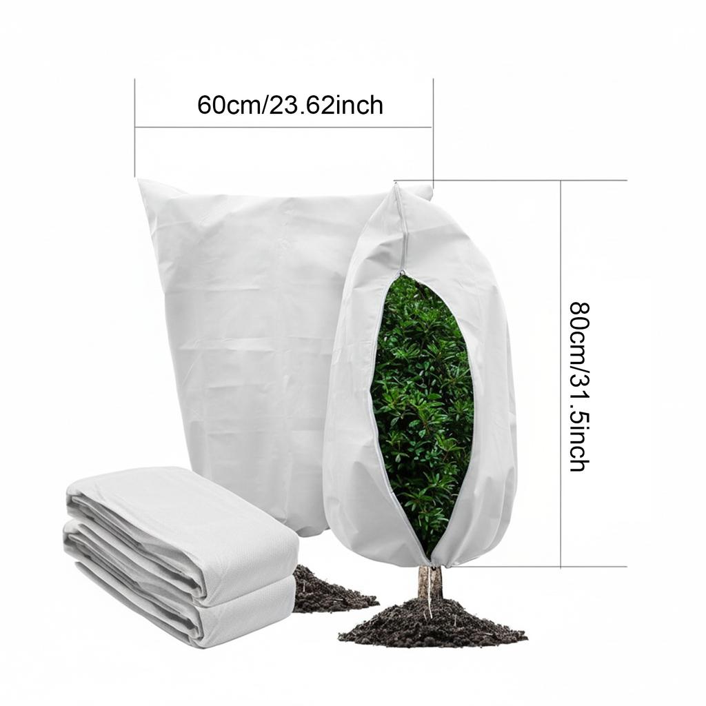 2 Pack Frost Plant Covers with Zipper Drawstring Large Plant Frost Protection Covers for Outdoor Plants Fruit Tree Potted Bag