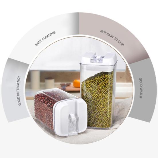 6Pcs Sealed Tank Food Storage Containers Set BPA Free Transparent Dustproof Large Capacity Stackable Airtight Cereal Containers