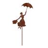 Metall-Gartenstab mit Vintage-Regenschirmen Mädchen-Silhouetten Dekorative Ornamente Figuren für Außenrasen-Garten-Dekoration