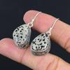 Gift For Her 925 Silver Natural Dalmatian Jasper Drop/Dangle Vintage Earrings