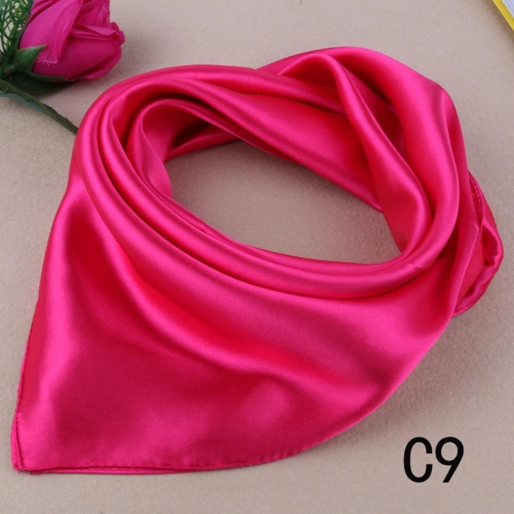 60*60cm Silk Scarf Imitation Silk Satin Square Scarf Luxurious Small Square Satin Workers