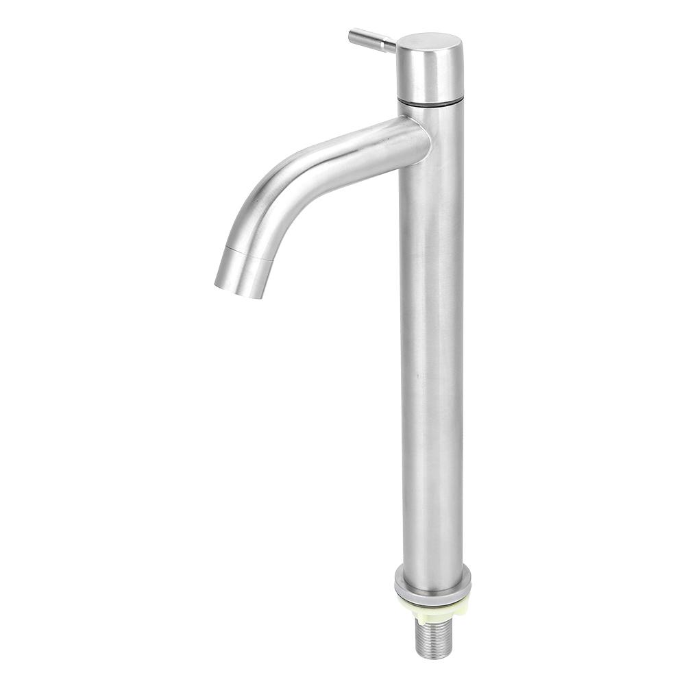 G1 2in Thread Stainless Steel Single Cold Sink Faucet Washbasin Water Tap for Bathroom Kitchen