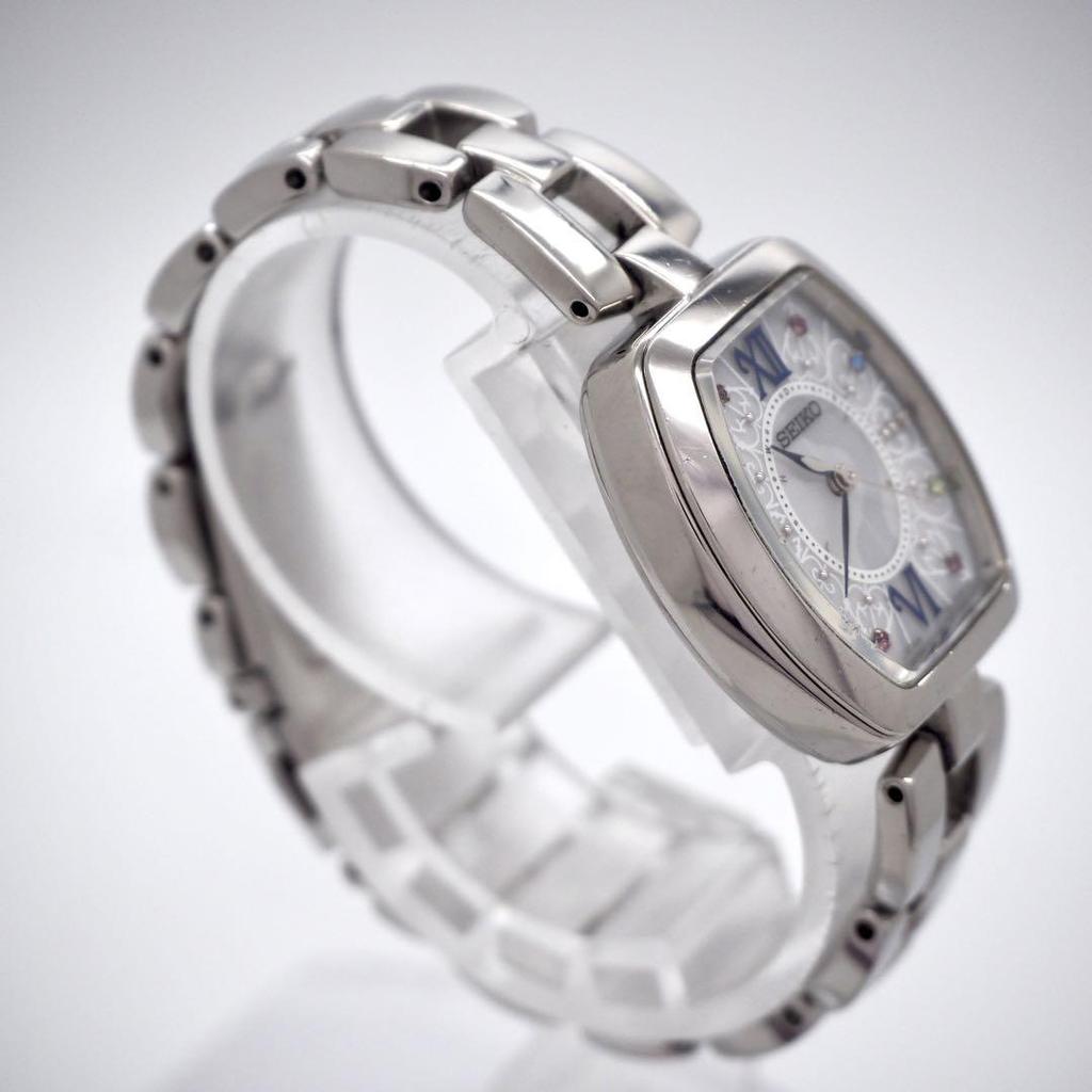 [USED] 406 SEIKO Radio-Controlled Solar Watch, Tonneau, Clear Blue, Women's