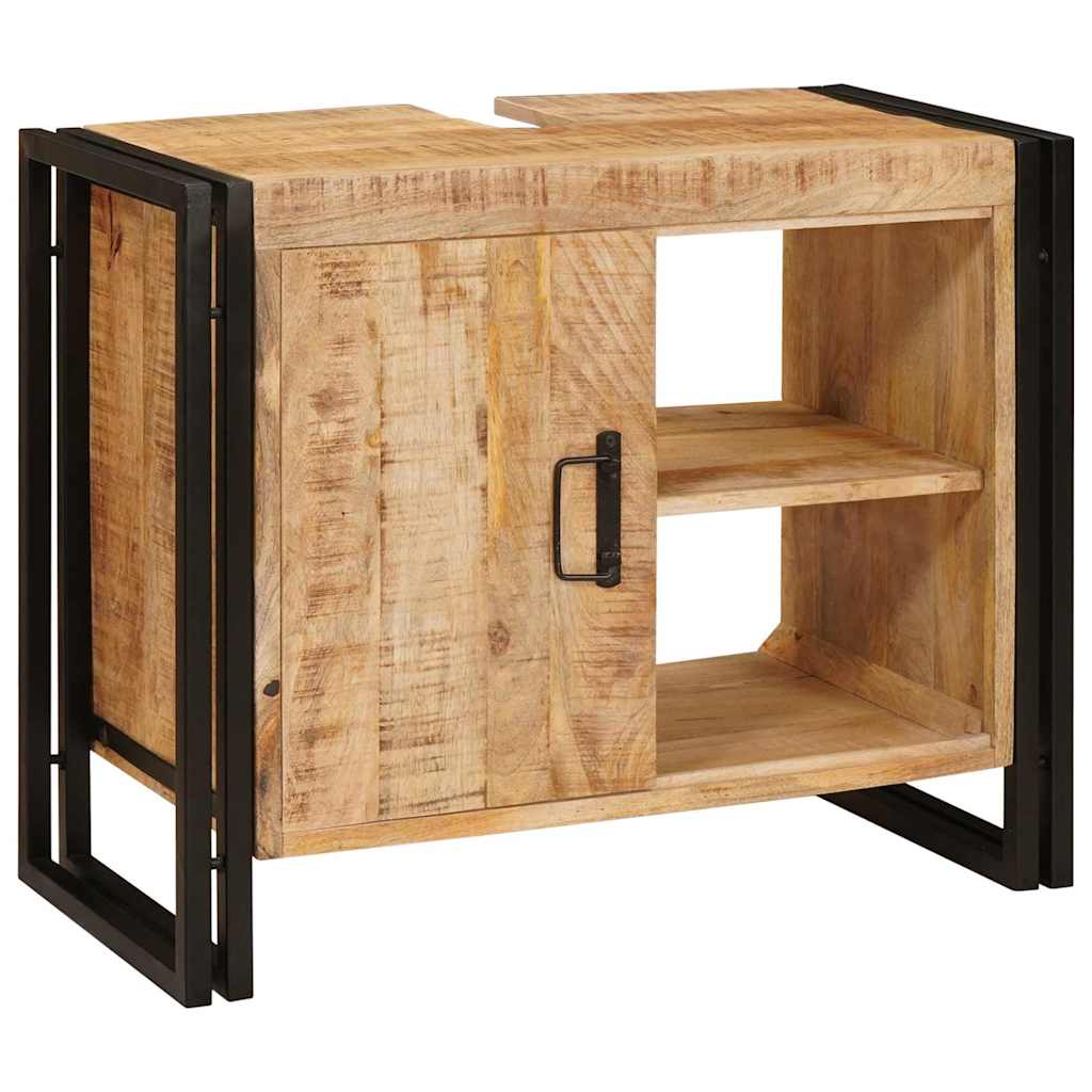 Bathroom Vanity Cabinet Brown 71 X 33 X 58 Cm Solid Mango Wood
