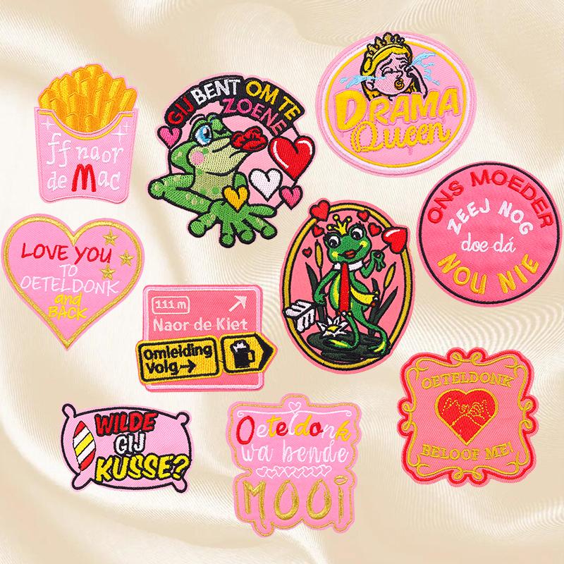 10pcs New Set Netherland Oeteldonk Emblem Patches Diy Netherland Carnival Patch Iron On Patches For Clothing Sew Badges Stickers 