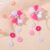 2pcs/set Flower Hair Clips with Flower Tassel Faux Pearl Hairpins Cute Barrettes Hair Accessories for Girls Headwear Hairpin