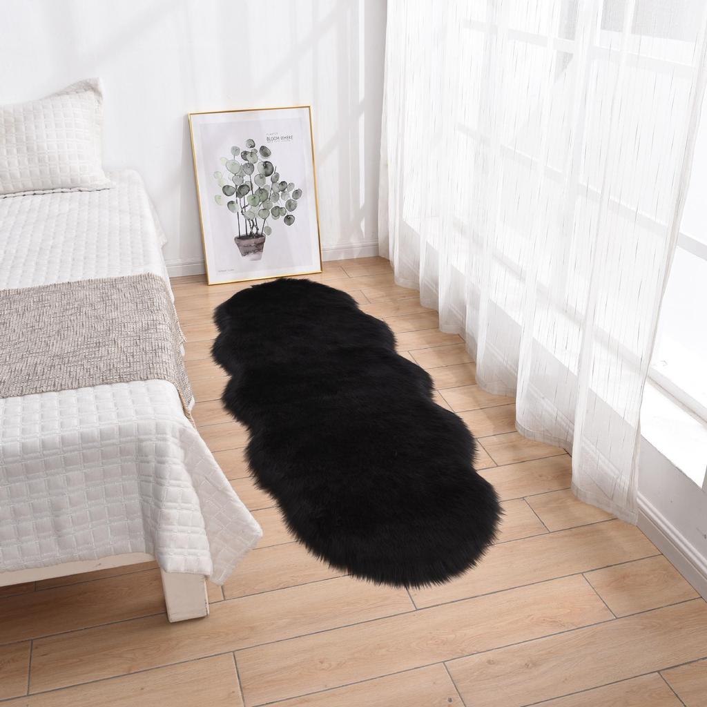 Grenzüberschreitende Plüsch-Kunstwolle Nachttisch-Sofa-Matte und Stuhlkissen - Weißer Teppich