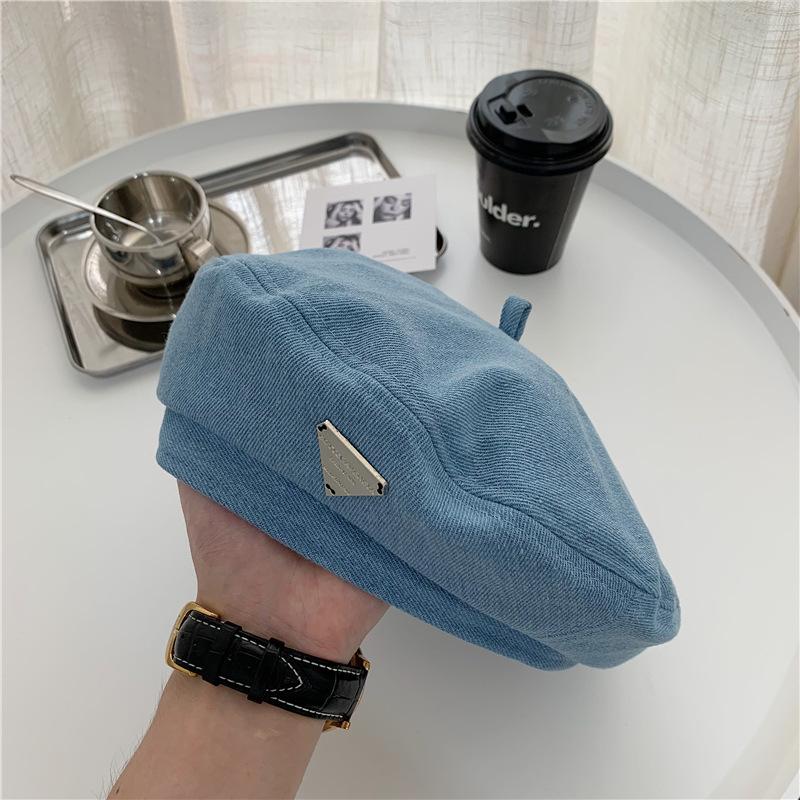Cowboy Beret Children Spring And Autumn Korean Version Of Cloud Washed Beret Versatile Bud Painter Hat Japanese Newsboy Hat