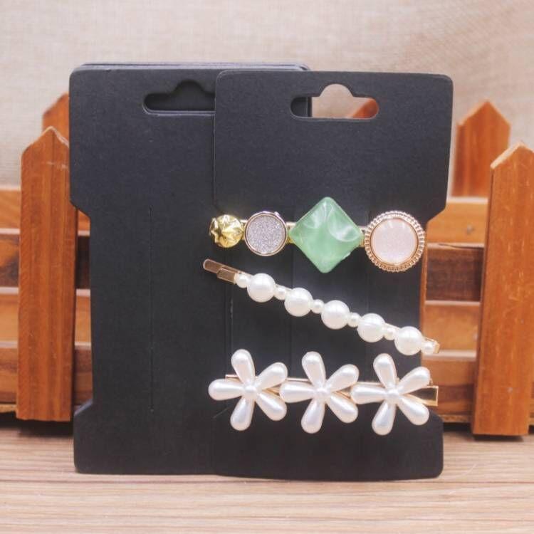 50 Pcs 11.5x6.5cm Square White/brown Hair Card Jewelry Bag Hair Card Black Blank Paper Hair Card or Jewelry Display Card