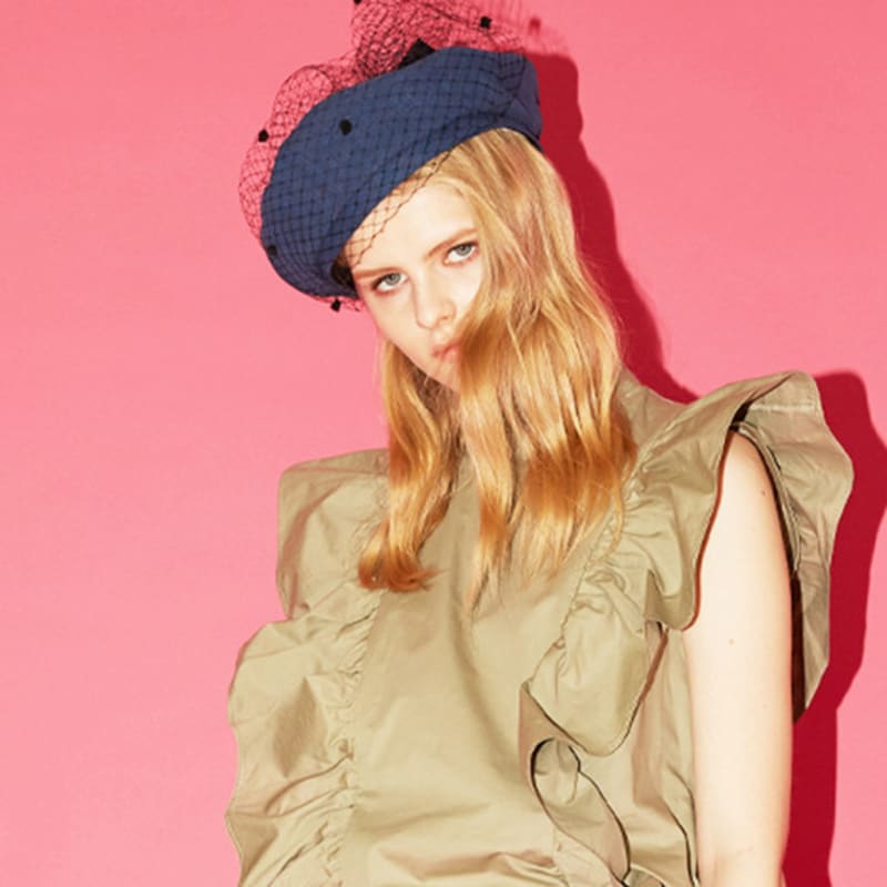 ACONTT Linen Mash Up Beret-Navy