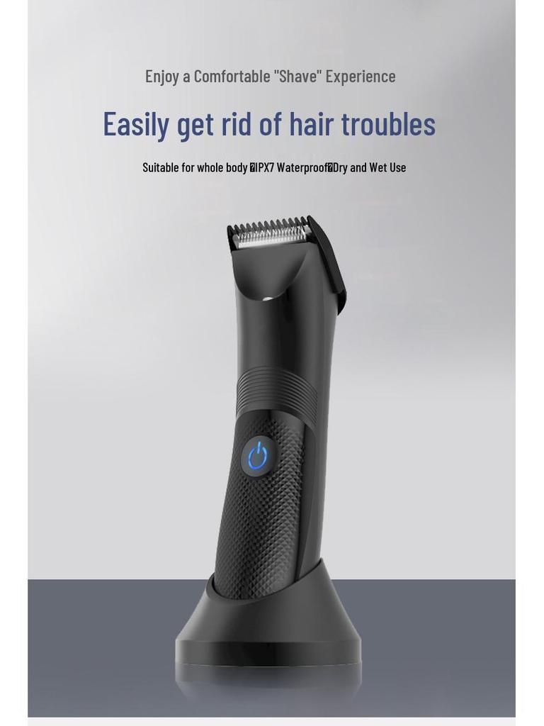 Men's Electric Body Hair Trimmer for Chest, Legs, and Private Parts