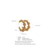 Eetit Resin Round Beads Chain C-Shape Huggie Earrings for Women Stainless Steel Handmade Fashion Trendy France Jewelry Wholesale