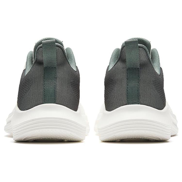 Anta Platform Cushioning Slip Resistant Abrasion Resistant Low Top Running Shoes Men's Gray Green White 912335503-4