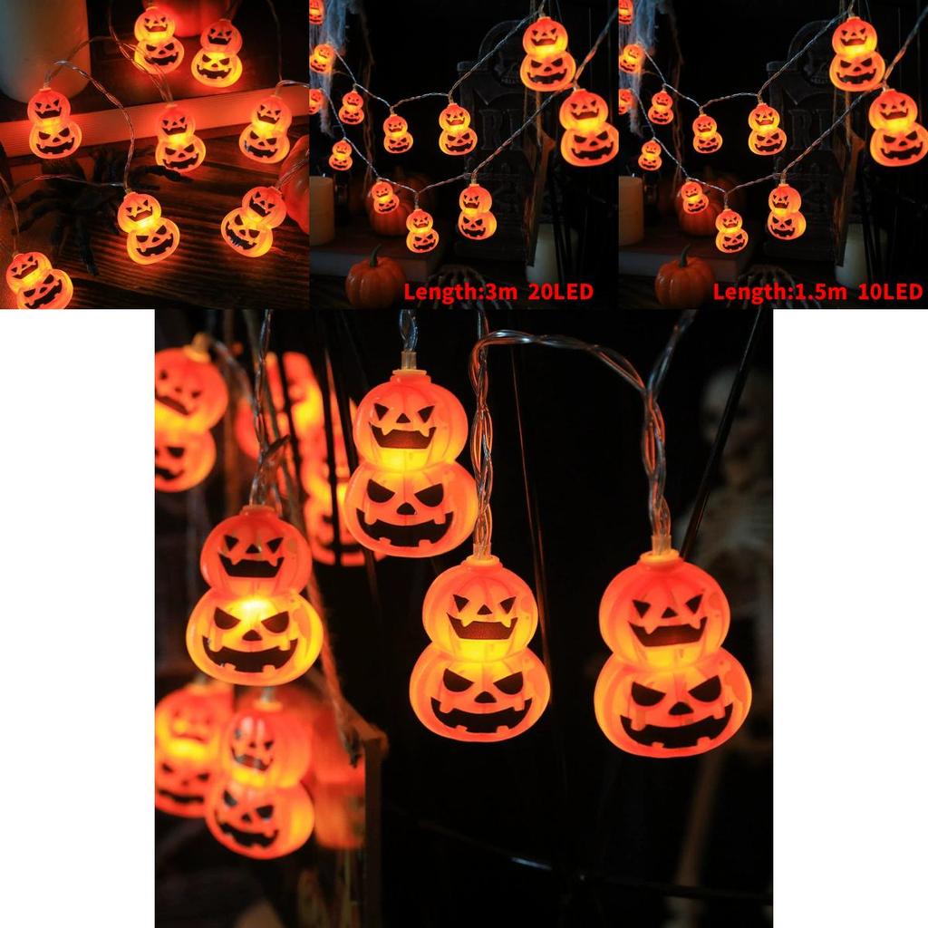 Halloween Pumpkin String Lights Battery Powered For Party Decorations