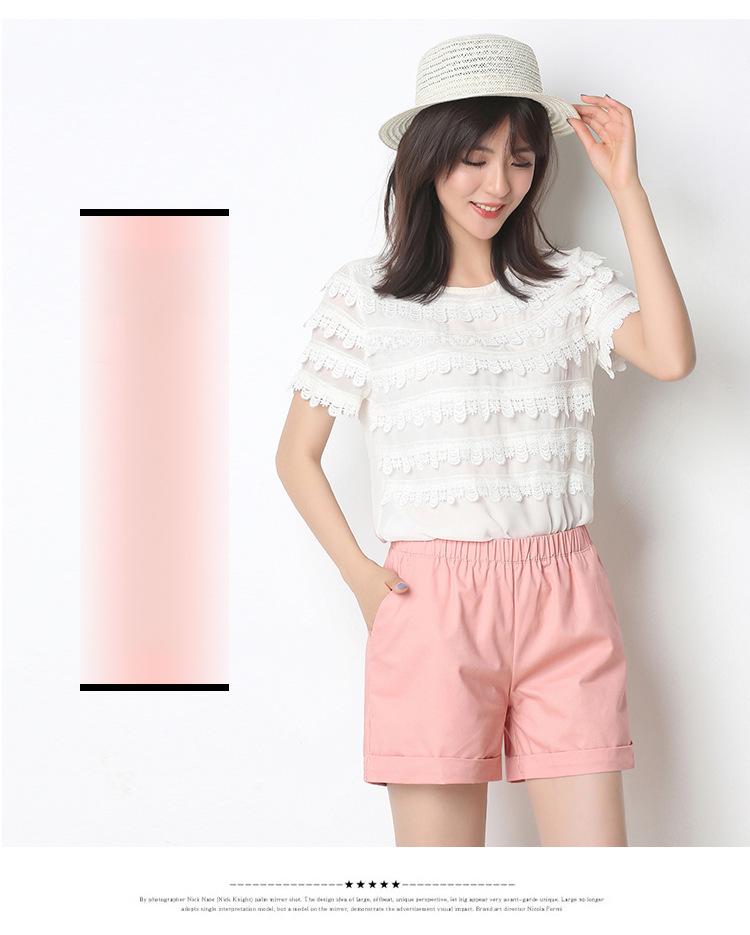 Women's Candy Color Elastic Waist Beach Shorts - Plus Size, Loose Fit, Wide Leg, Summer Home & Sports Cotton Leggings