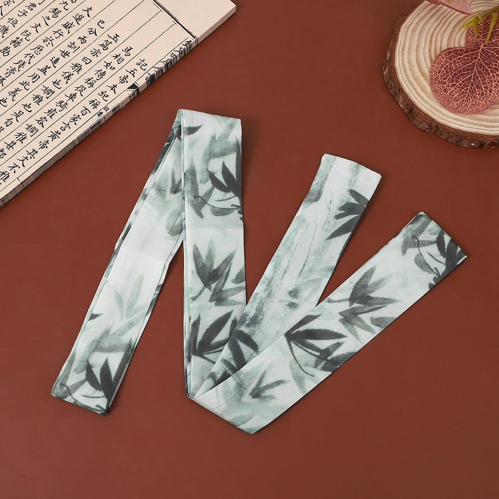 

«Весенний новый шелковый шарф с принтом в старинном стиле и повязка на голову из китайской ленты»