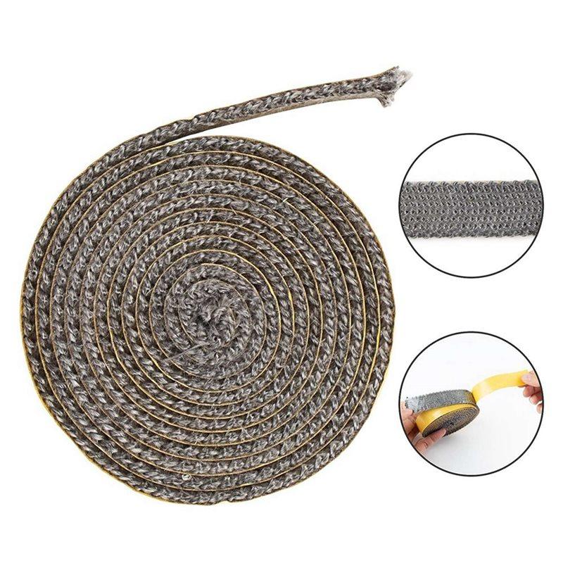 2X High Temperature 2M Fibreglass Rope Wood Stove Door Seal Gasket Fireplace Seal Rope Wood Stove Gasket,3Mmx10mmx2m