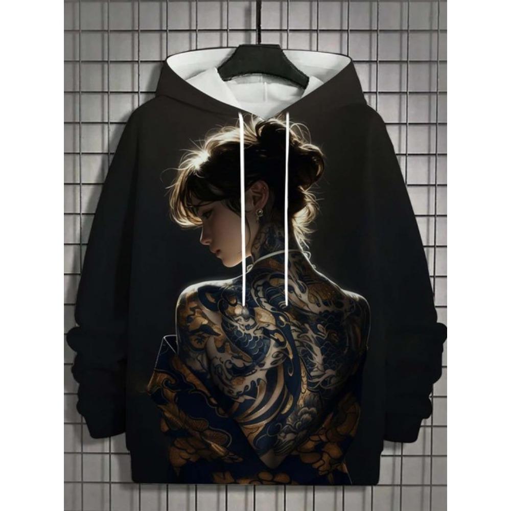 

Мужская толстовка с капюшоном Bad Girl Tattoo Sexy Beauty Pattern 3D Printed Top Весна Осень Модный Повседневный Хип-Хоп Нейтральный Толстовка Одежда 6XL