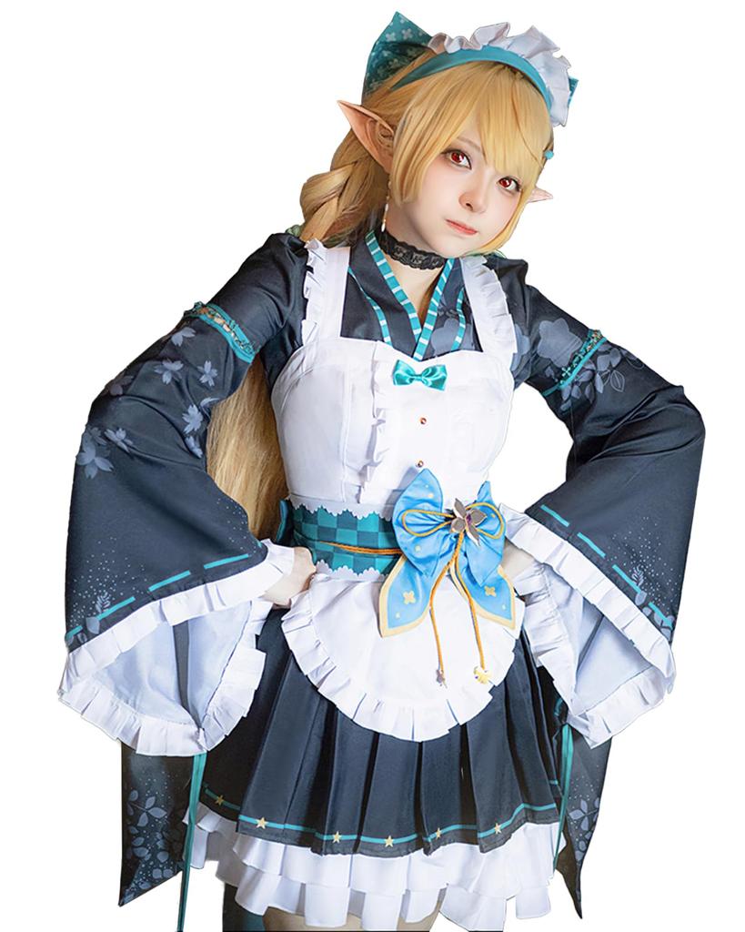 [Milky Time] Nijisanji Pomu Rainpuff Cosplay Halloween Maid Outfit Pomu Rainpuff
