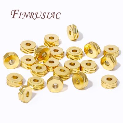 18K Verguld 4/5/6 mm Tussenkralen Voor Sieraden Maken, Kralen Scheiders Voor Armbanden, Metalen Ronde Kralen, DIY Kralen Accessoires