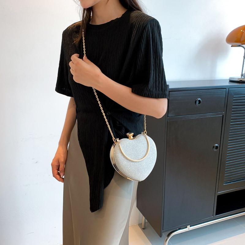 Stylish Heart-shaped Crossbody Bag For Women Trendy Summer 2023 Pu Leather