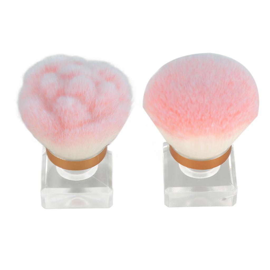 2pcs Makeup Powder Brush Multipurpose Portable Soft Bristles Crystal Base Ail Dust Brush for Makeup