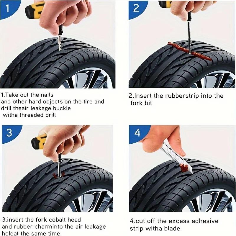 Strisce Ripara Gomme Moto Auto Striscia Sigillante Tubeless Tappo Striscia Gomma Foratura Pneumatico Accessori Universali Riparazione Gomme Auto Bici