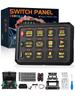 CHELHEAD Switch Panel with RGB Strobe Waterproof Control Universal Circuit Relay System Compatible with UTV and SUVs 12-Gang Backlight, Dimmable,