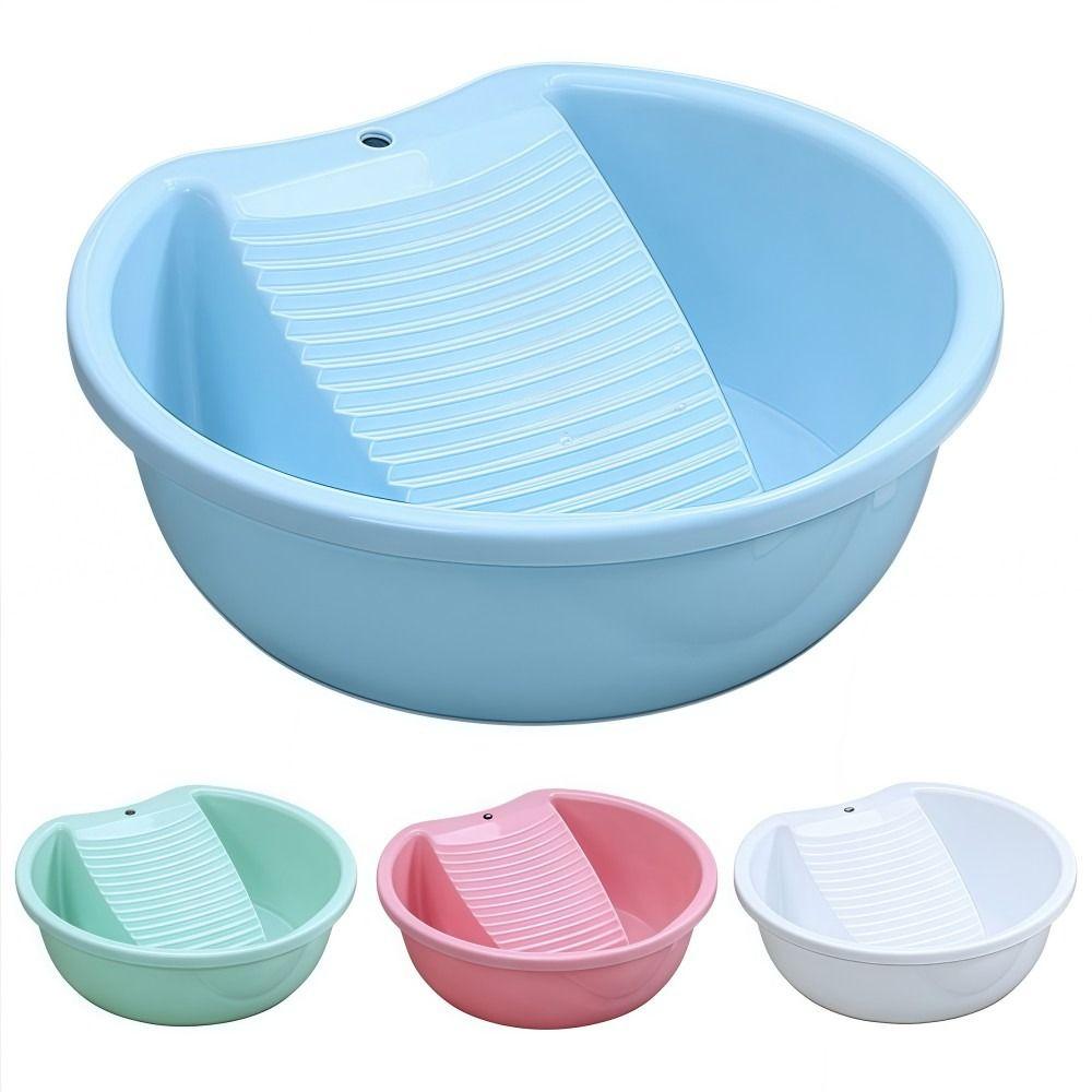 Thickened Washboard Basin Plastic Laundry Tub Underwear Cleaning Basin  For Hand Washing Clothes