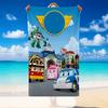 Quick Dry Beach Towel Robocar Poli Pattern, Lightweight Absorbent Towel for Pool Beach Vacation Use