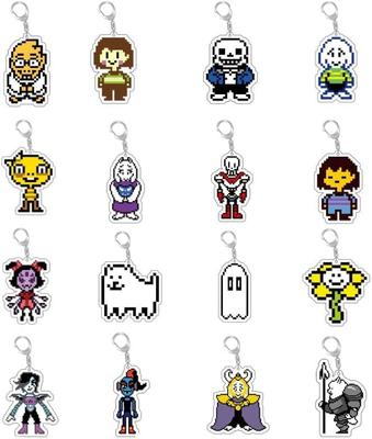 Conjunto de Chaveiros Anime Undertale Acrílico Chaveiro Alça Produtos Moe Acessórios para Bolsa Chaves Decoração Fofa Personagem de Anime Dia Compacto Presente Moe Aniversário