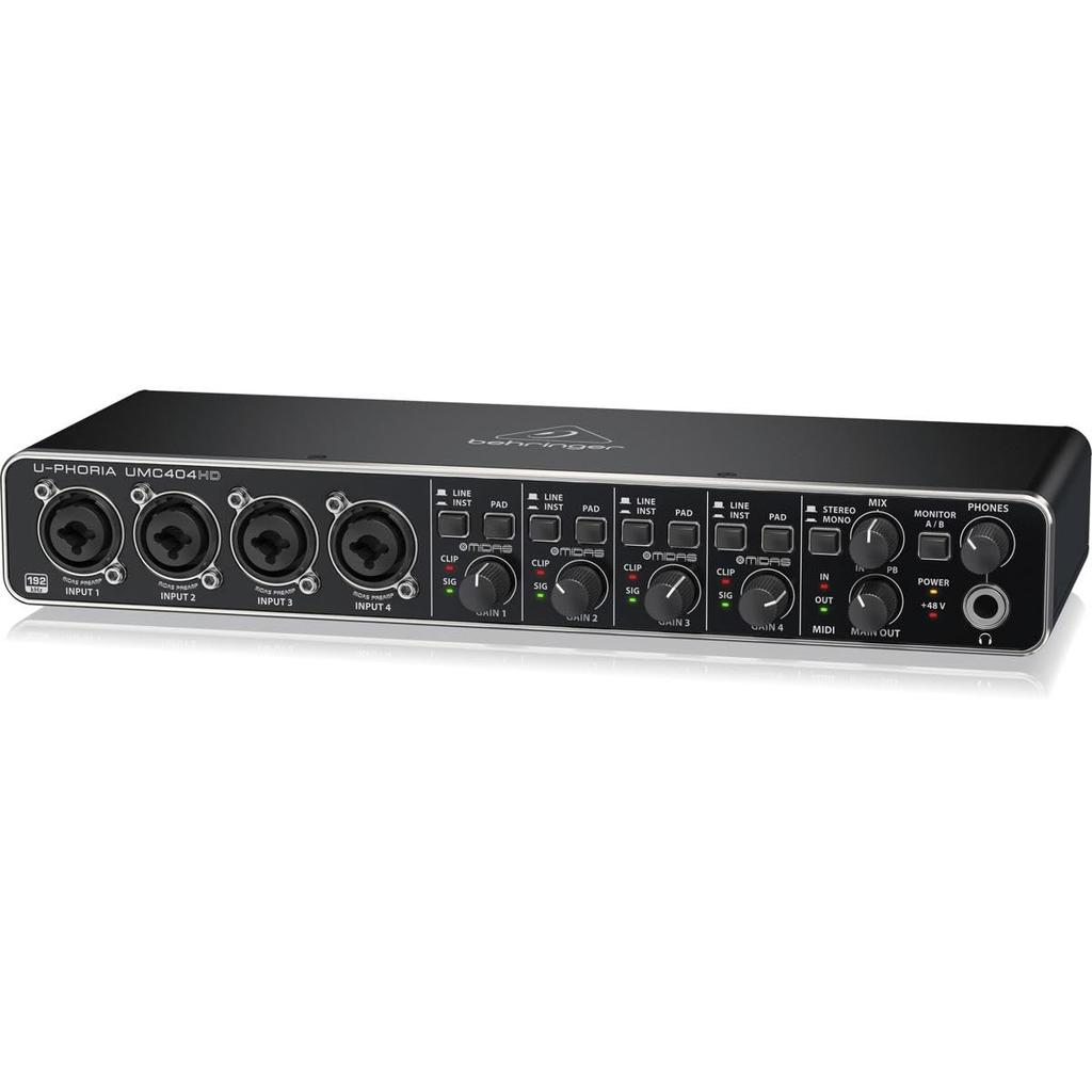 4x4 USB Audio/MIDI Interface with 24-Bit/192kHz Resolution and Midas Mic Preamps