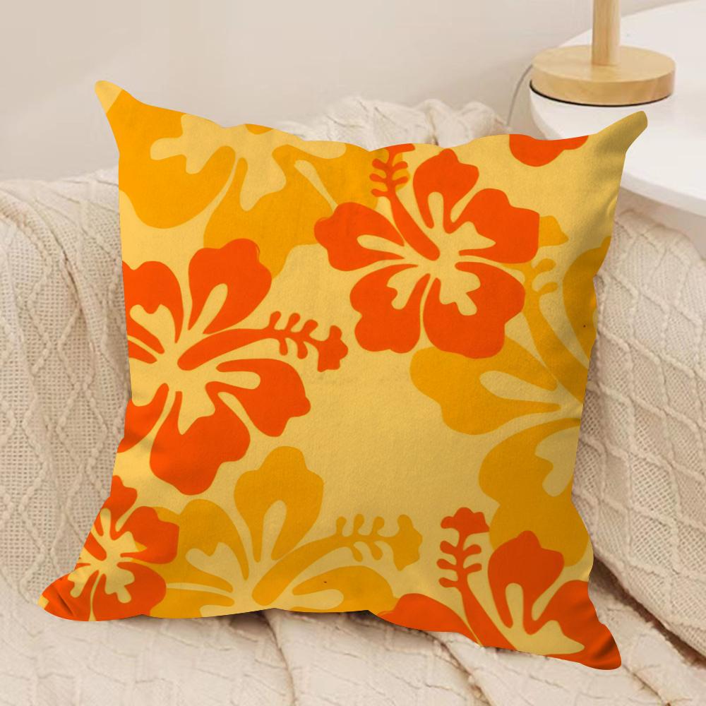 Retro Floral Cushion Cover Soft Plush Fabric DoubleSided Printed Cushion Covers for All Seasons Home Decor