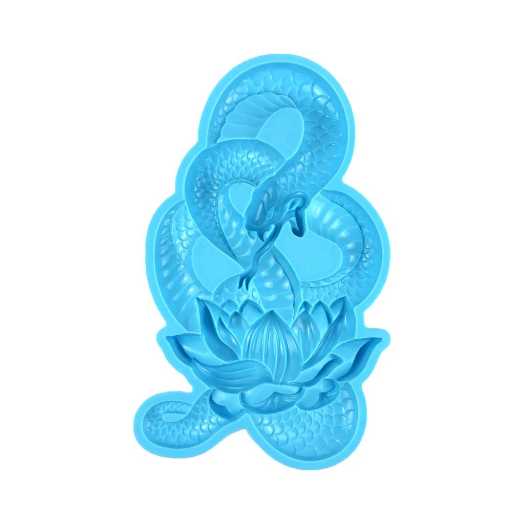 DIY Semi Three-Dimensional Lotus Snake Silicone Mold for Wall Decoration Handmade DIY Room Tabletop Epoxy Resin Mould
