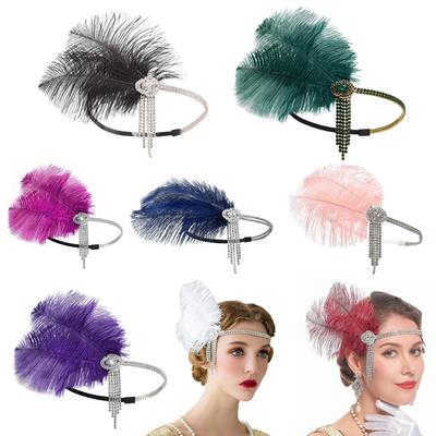 1920s Flapper Headband Crystal Gatsby Headpiece Roaring 20s Flapper Cosplay-