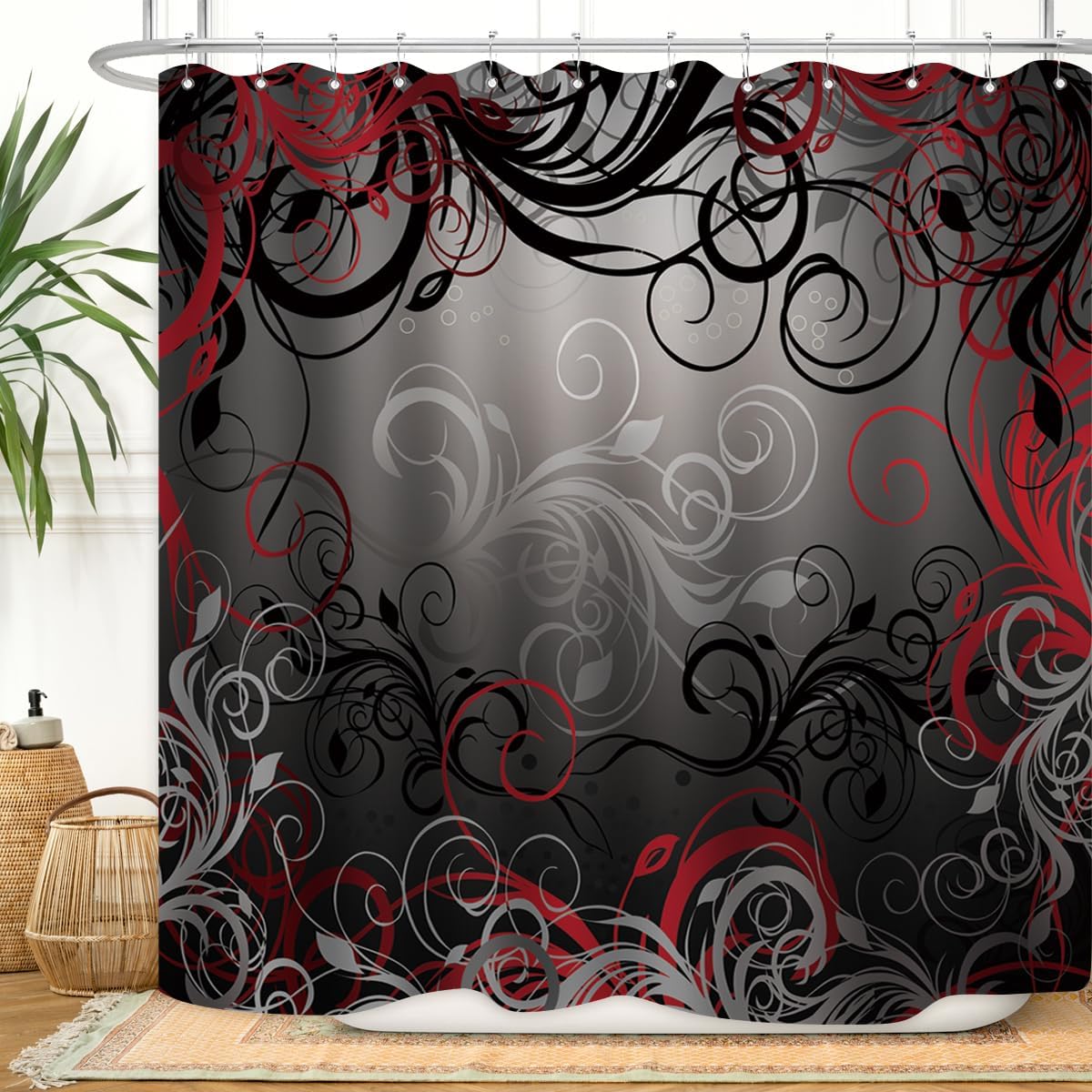 

Paris Eiffel Tower Shower Curtain Oil Painting European France City Landscape Modern Couple Black Pink Tree Home Bathroom Dcor W60H190(CM)-1 Pcs
