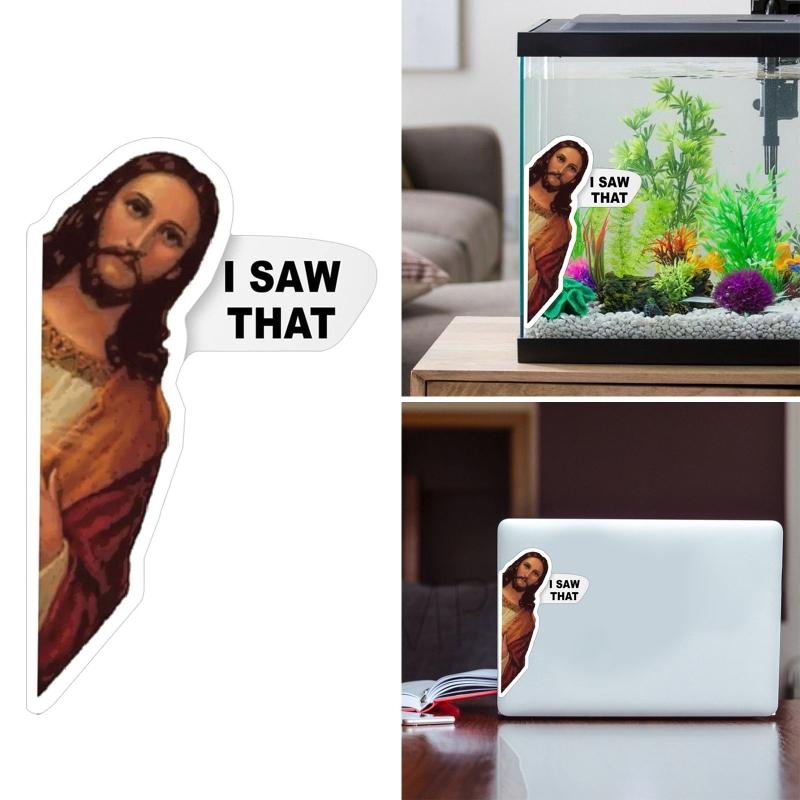 Christlicher Aufkleber Spoof Emblem Styling Motorrad Stoßstange Aufkleber Laptop Jesus: Ich habe das gesehen! DIY Skateboard Emblem IgPopular