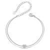 Delicate Double Bracelet with a Tiny Heart Made of 925 Silver