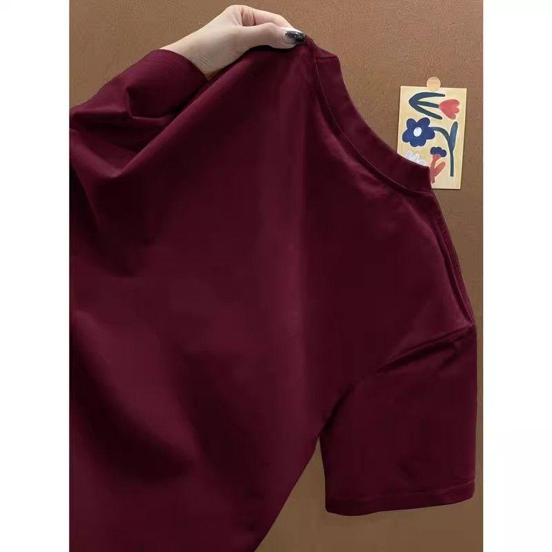 2025 Summer 100% cotton Casual oversized T Shirt Women's Streetwear Harajuku funny cartoon print Short Sleeve T-shirts for Women black white Y2k Tops