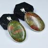 Natural 117.85 Carat Jasper CERTIFIED Pendant Oval Silver Pendant 925 Sterling AR-1719