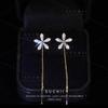 Micro-inlaid Diamond Earrings New Korean Style Long Temperament Earrings