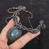 Aquamarine Necklace Copper Wire Wrapped Necklace Handmade Jewelry Gemstone Necklace Antique Copper Jewelry Engagement Gift Designer Necklace