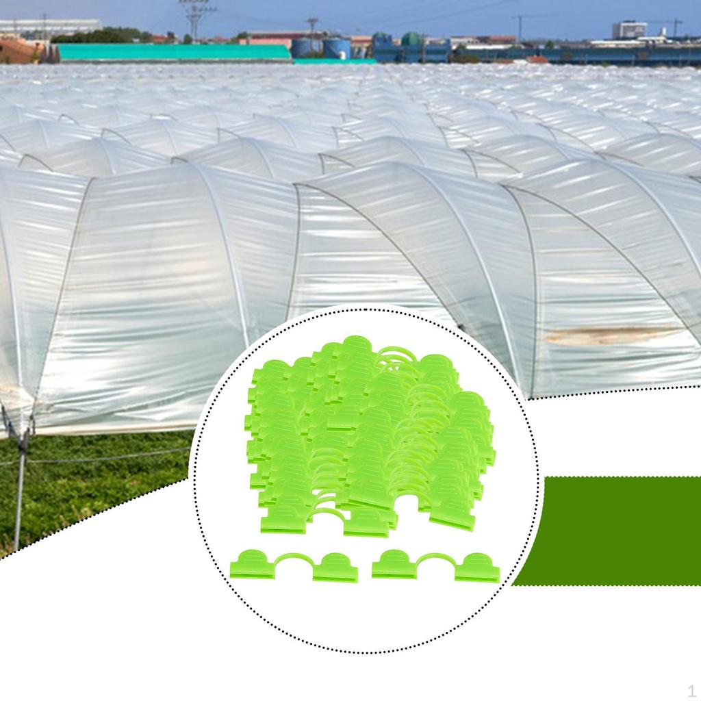 100 Stück Gewächshausfolienklemmen Gartenbau Rohrklemmen Zubehör Wiederverwendbare Rahmenrohrklemmen