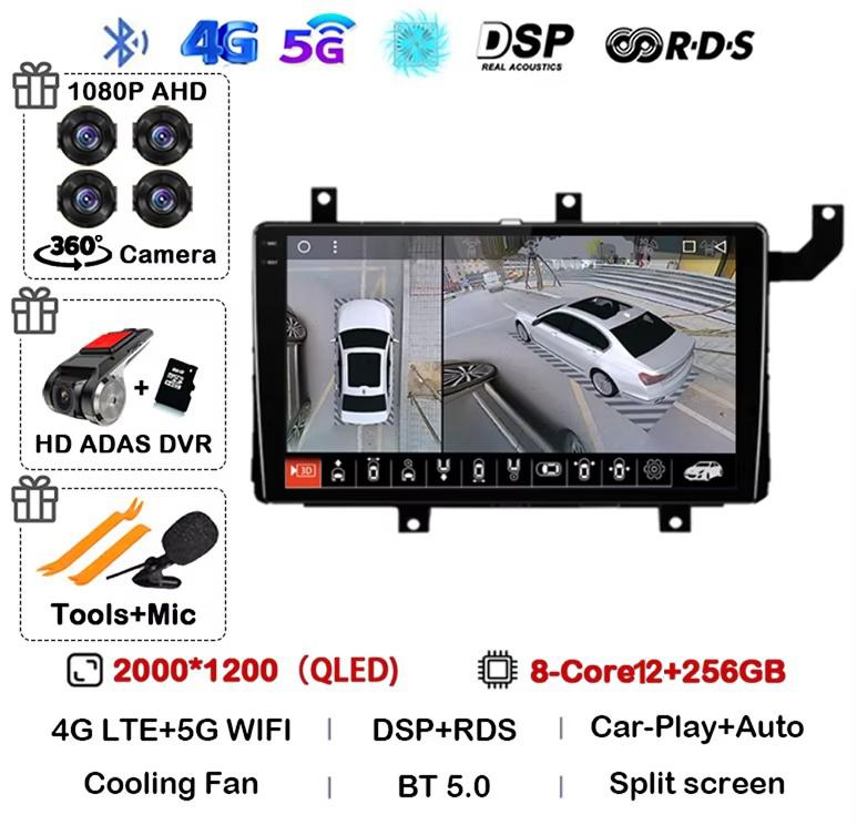 Android 14 Carplay Auto For Toyota Tacoma N300 2015 2016 2017 2018 2019 2020 2021 Car Radio GPS Stereo Multimedia Player BT DSP