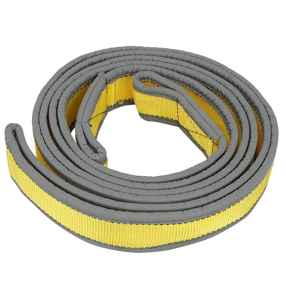 

8 тонн Высокопрочный буксировочный трос для автомобиля, эвакуационный буксировочный ремень с U-образными крюками(Желтый Серый)