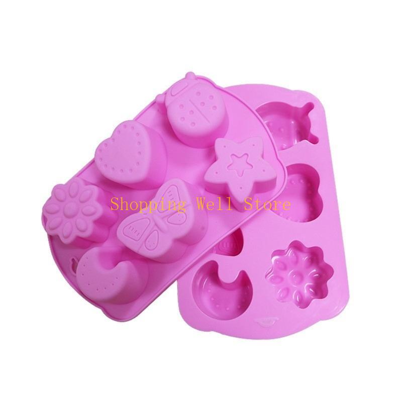 KX4B 6 Cavitys Molds Baking Molds Fondant Molds Silicone Candy Molds Insect