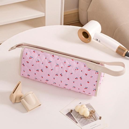 Gesteppte Reisetasche Tragbar Große Kapazität Reißverschluss Aufbewahrungstasche Haartrockner Styling-Tools Leicht Tragbar