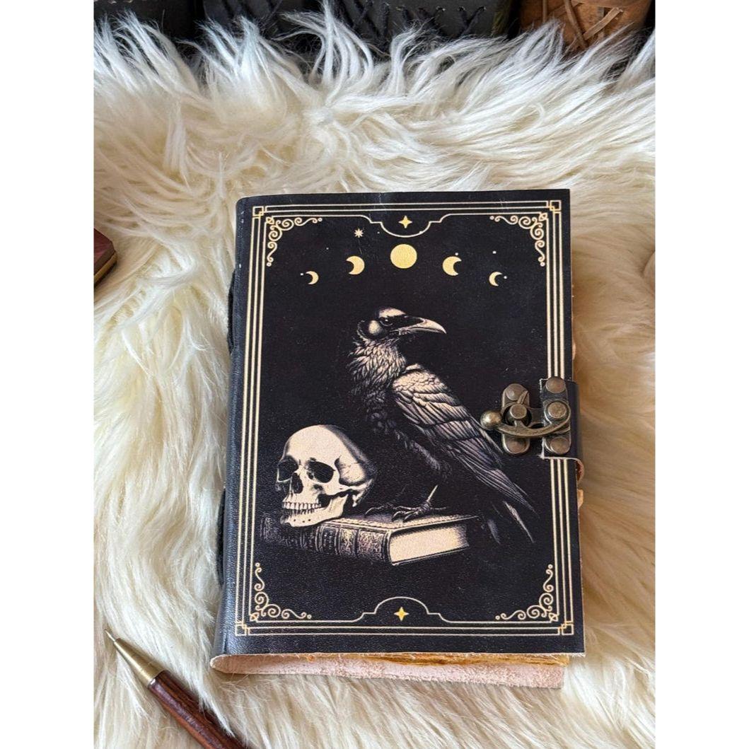 Кожаный дневник «Ворон»: Готический гримуар «Книга теней» 7 x 5 inch