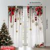 2D flat printing 2pcs Merry Christmas Popular Curtain red bow Durable Polyester Without Electricity Family Party Decoration